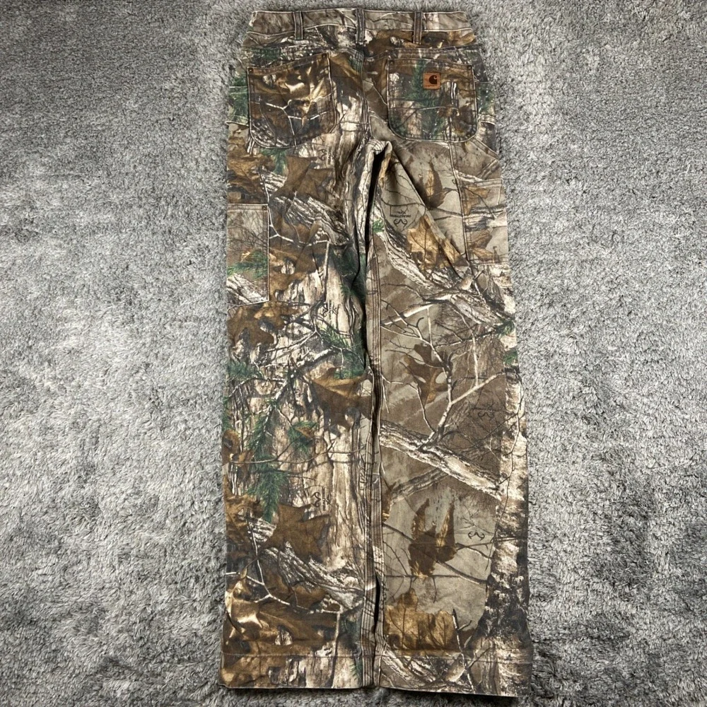 Vintage Carhartt Double Knee Realtree Camo Pant M 30x32 Brown Relaxed 101821-977